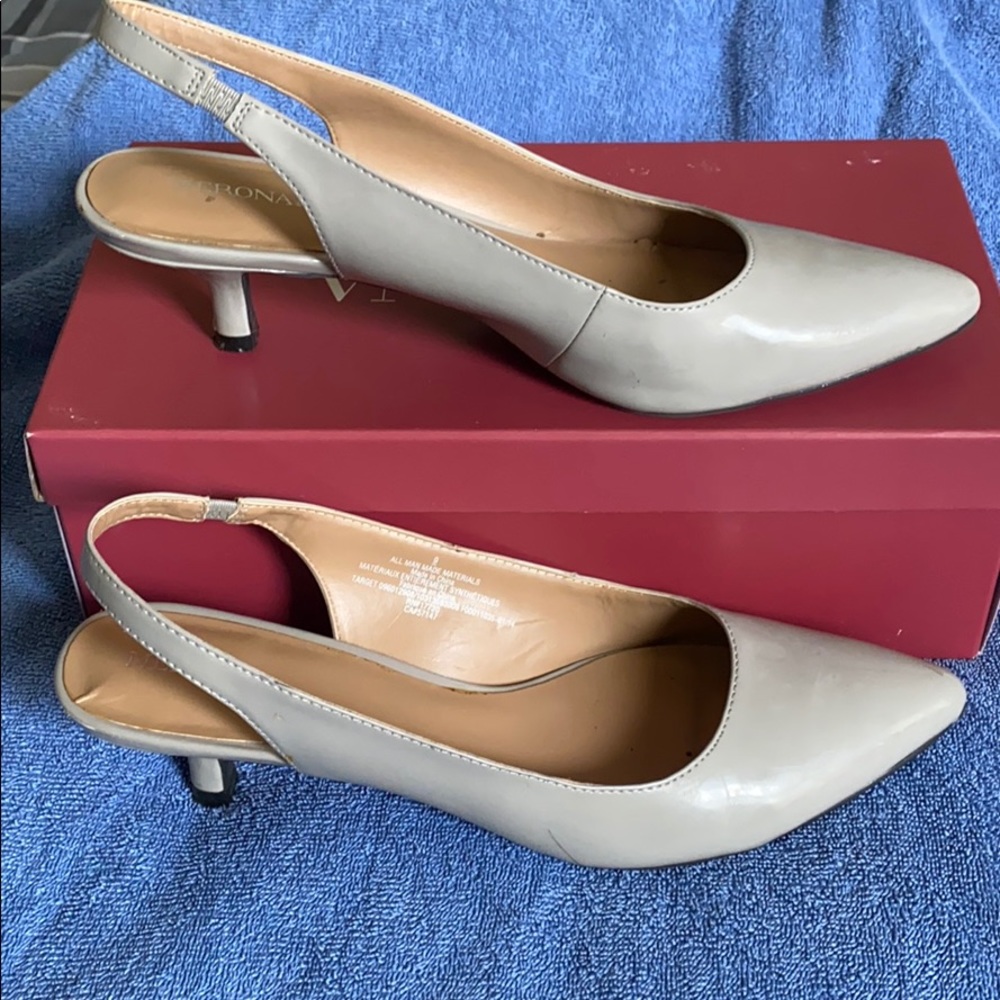 Grey Kitten Heels Merona Size 9